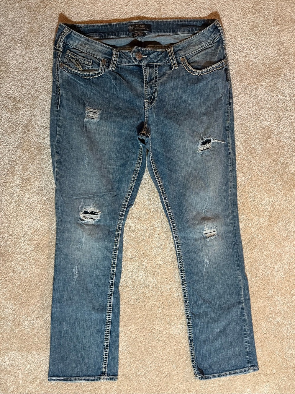 Silver Tuesday Baby Boot Distressed Jeans Size 16